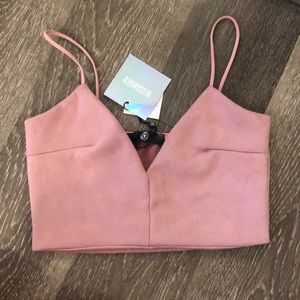 Mauve Suede Crop Top